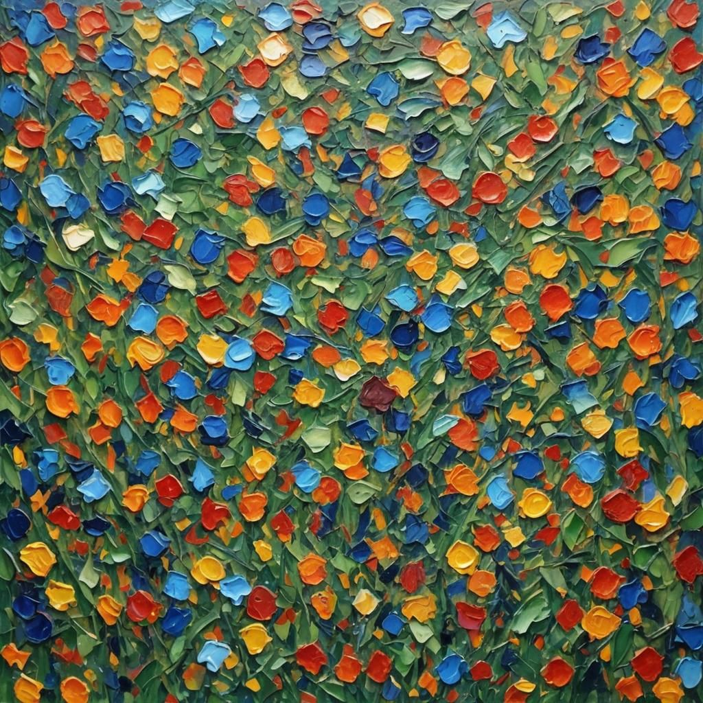 Colorful Textured Oil Painting in Expressionist Style