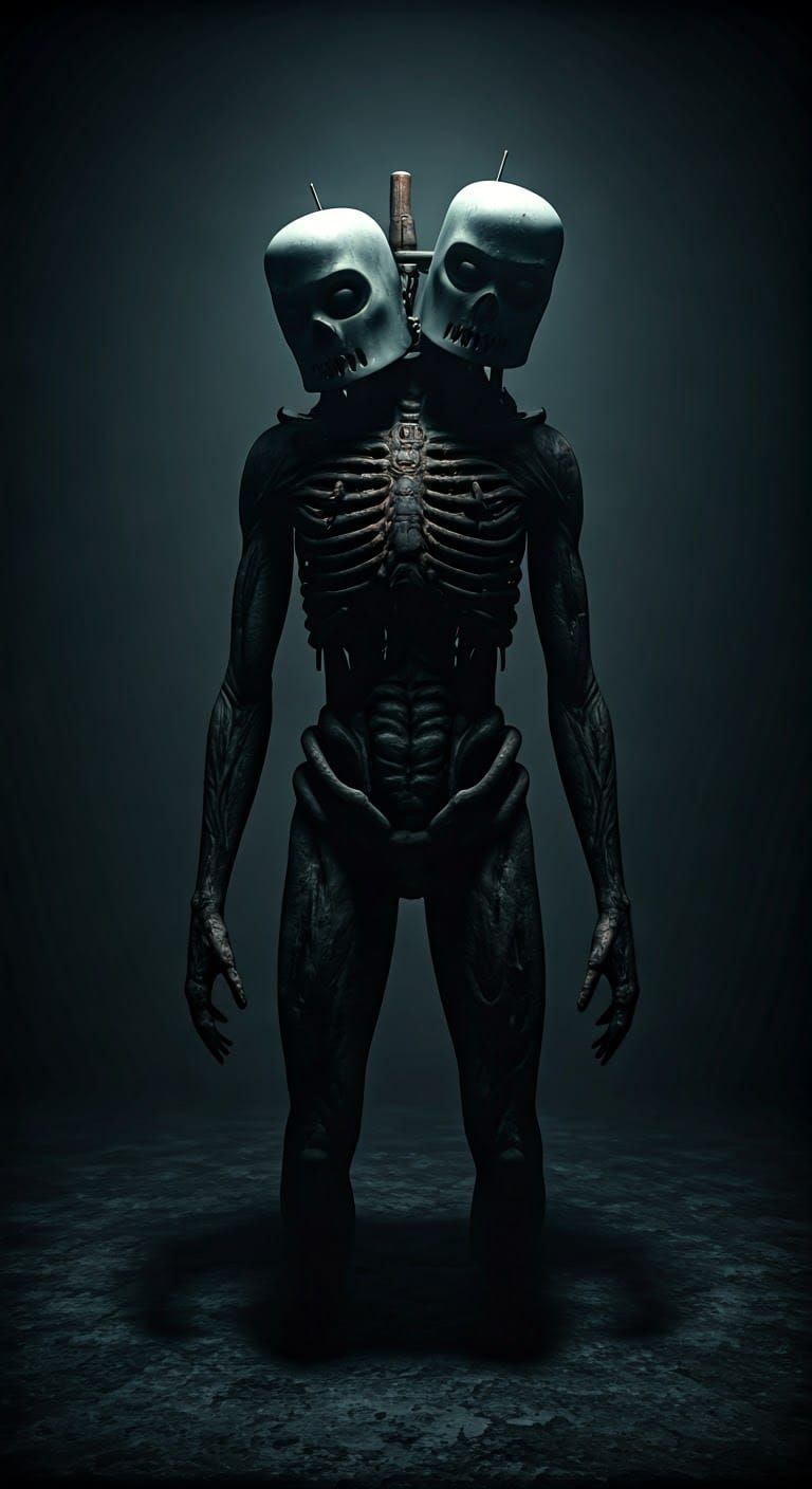 Ominous Siren-Headed Figure in Cinematic Lighting