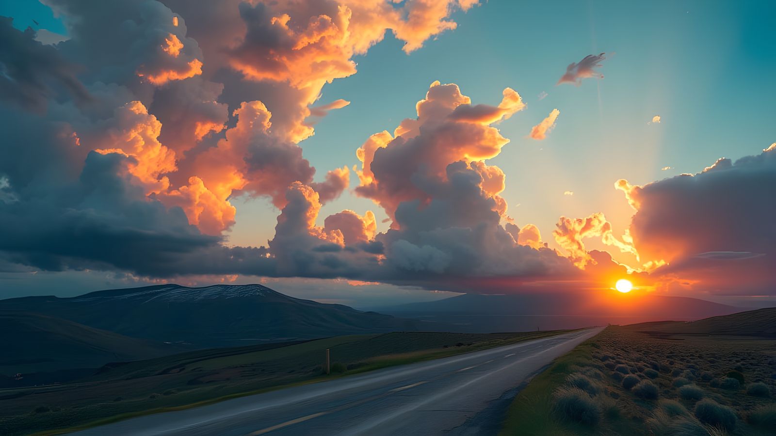 Sunset on the Open Road