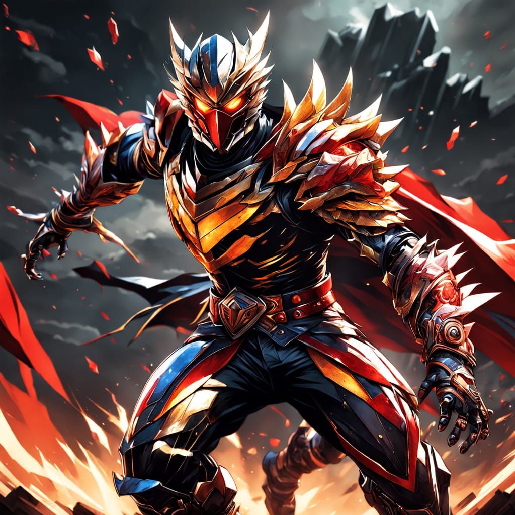 Anime Hero Rathalos Kamen Rider in Action