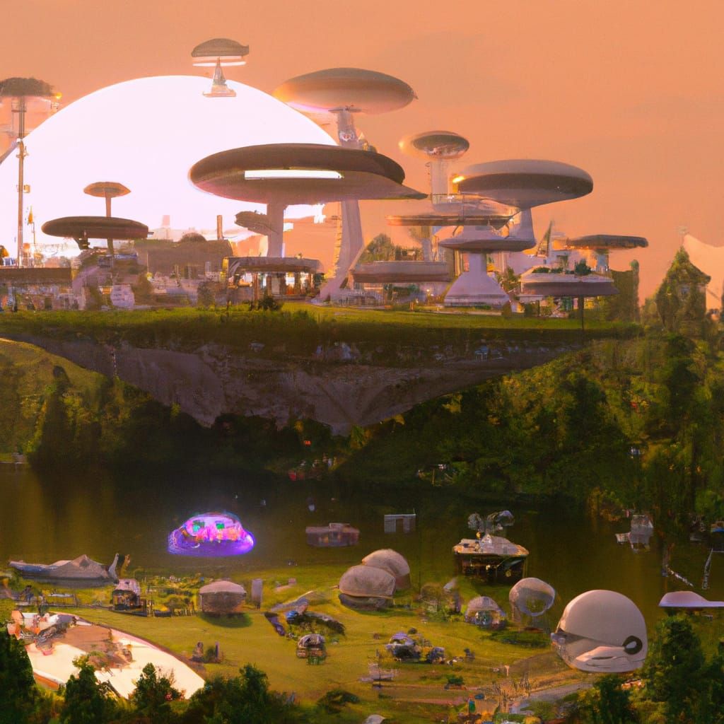 Ringworld Space Colony: Solarpunk Sunset