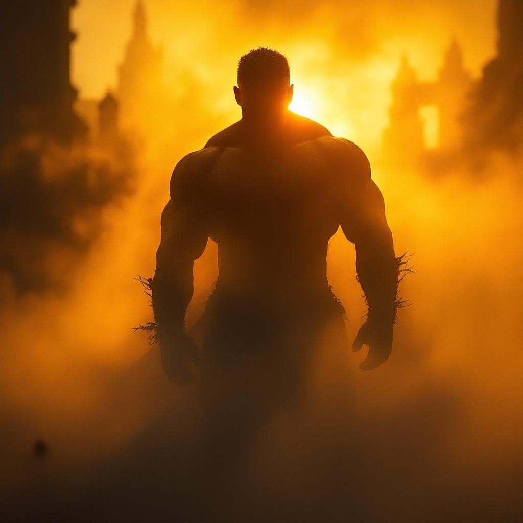 Mysterious Silhouette in Saint Petersburg at Golden Hour