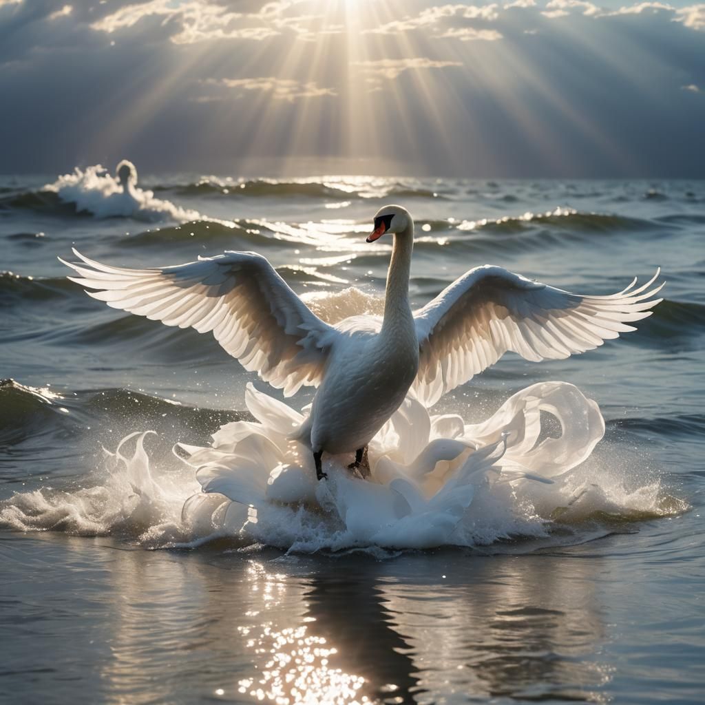 Radiant Swan Princess Emerges in Sunshine