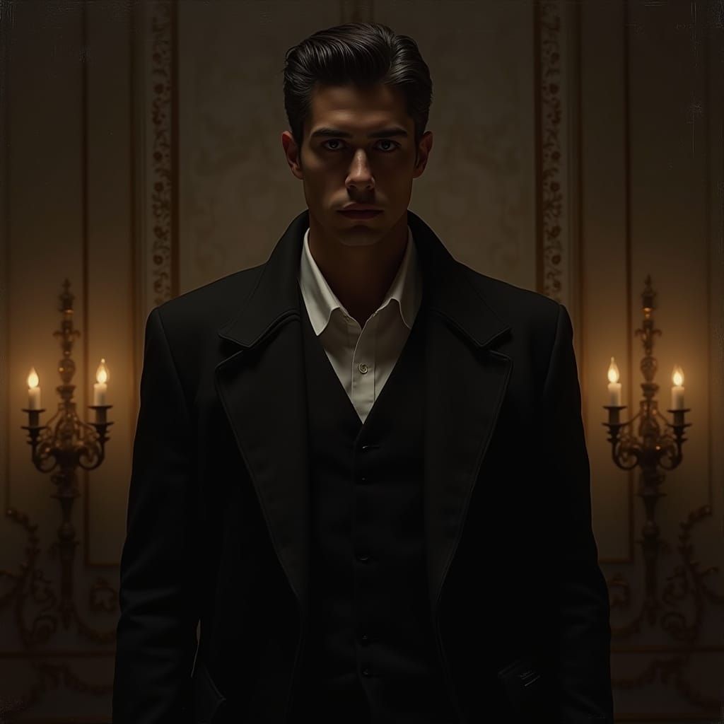 Enigmatic Portrait in Dark, Moody Style