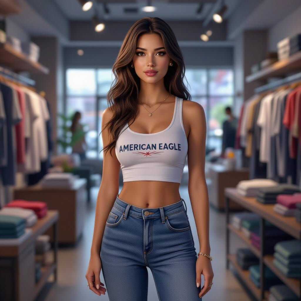 American Eagle Jeans in a Trendy Store, 3D Game Cinematic