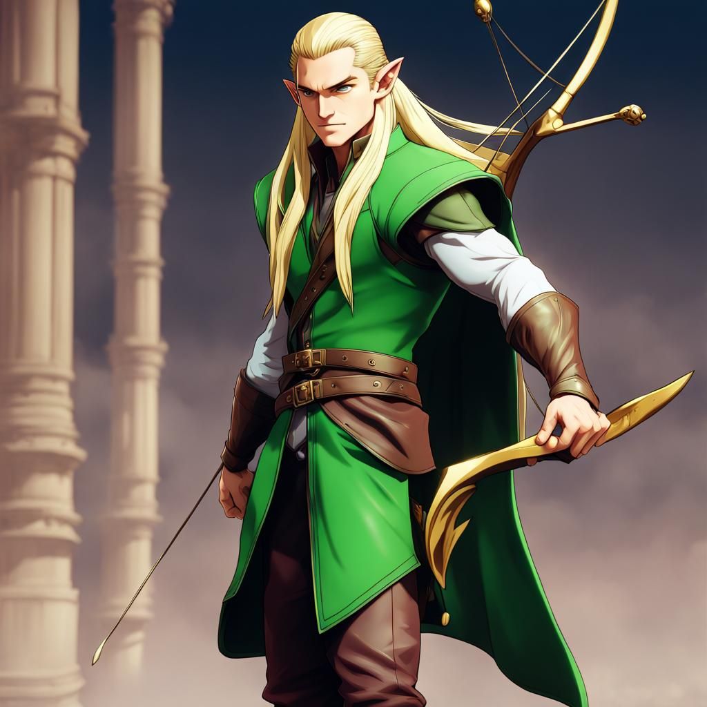 Legolas Strikes a Jojo Pose in Anime Style