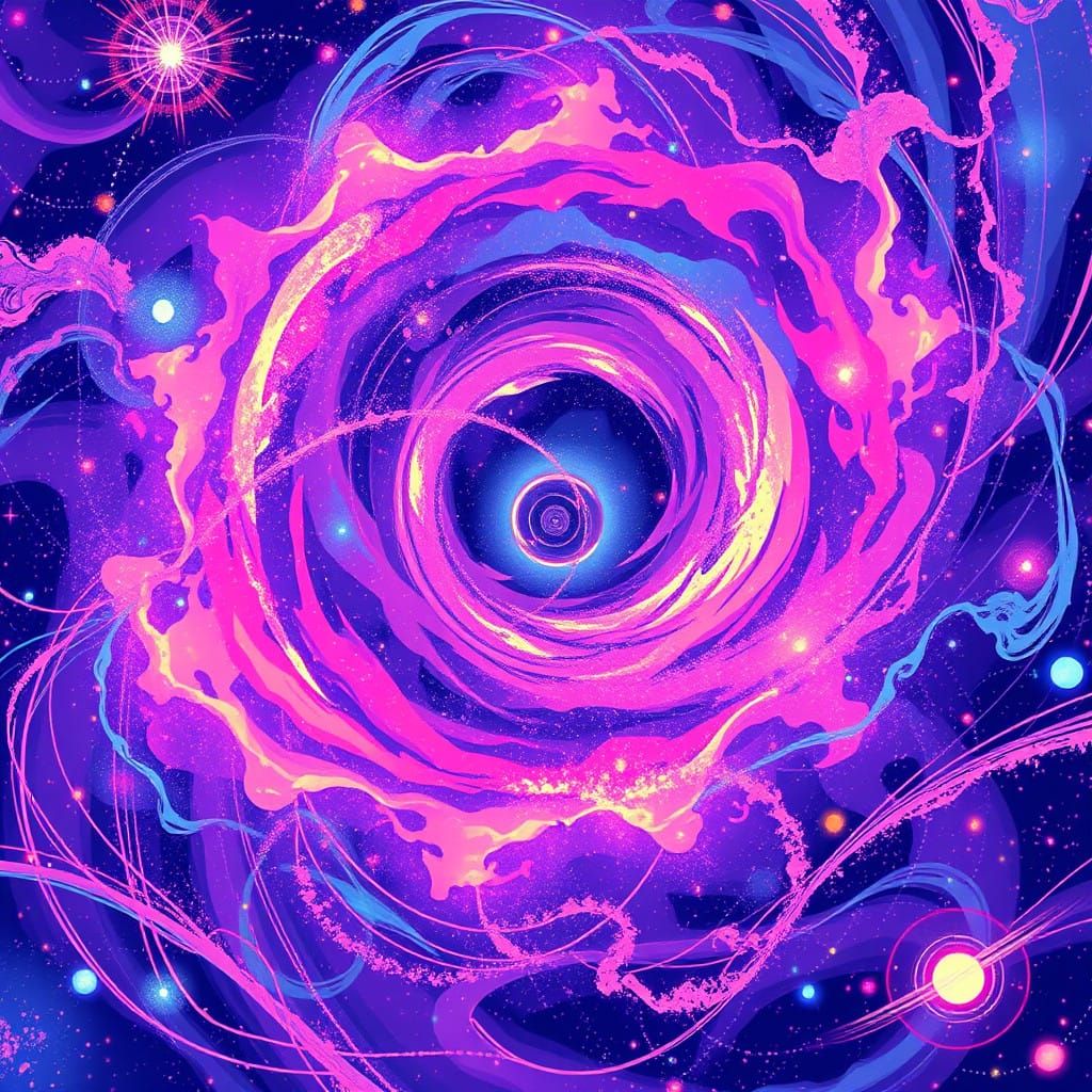 Ethereal Cosmic Odyssey in Futuristic 32-Bit Pixel Art