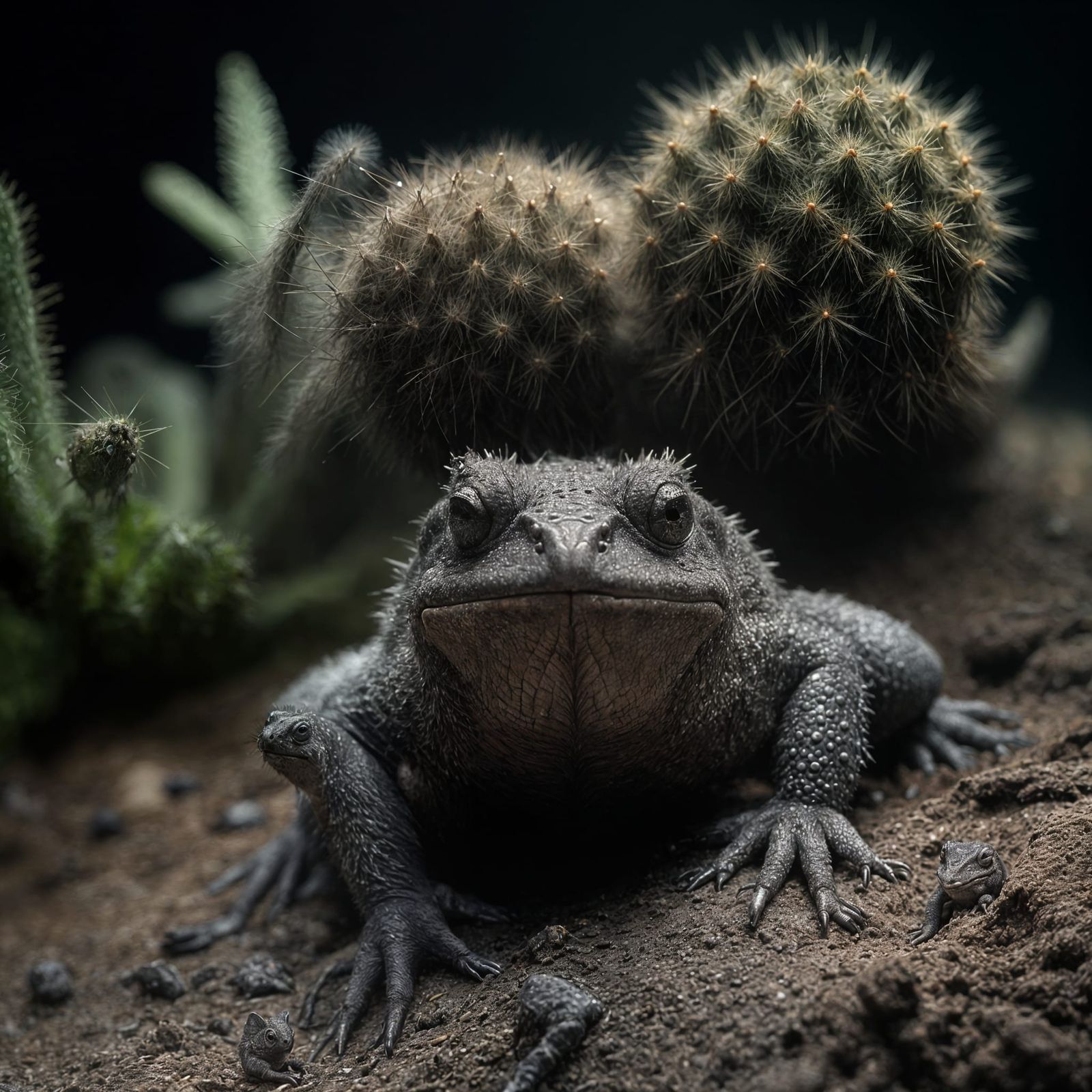 Fractal Cactai Hide Primordial Predators in Lunar Landscape