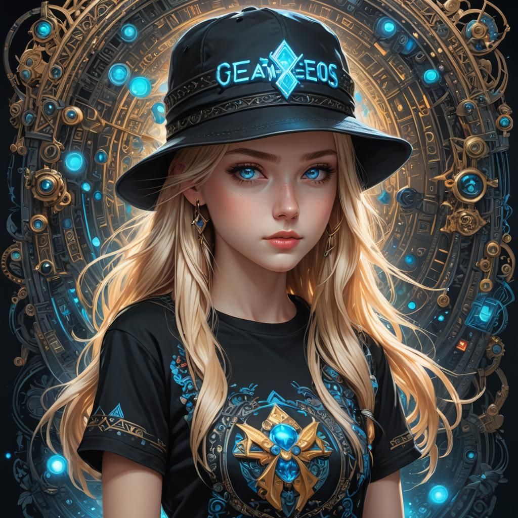 Young Gamer Girl in Fantastical Digital Art