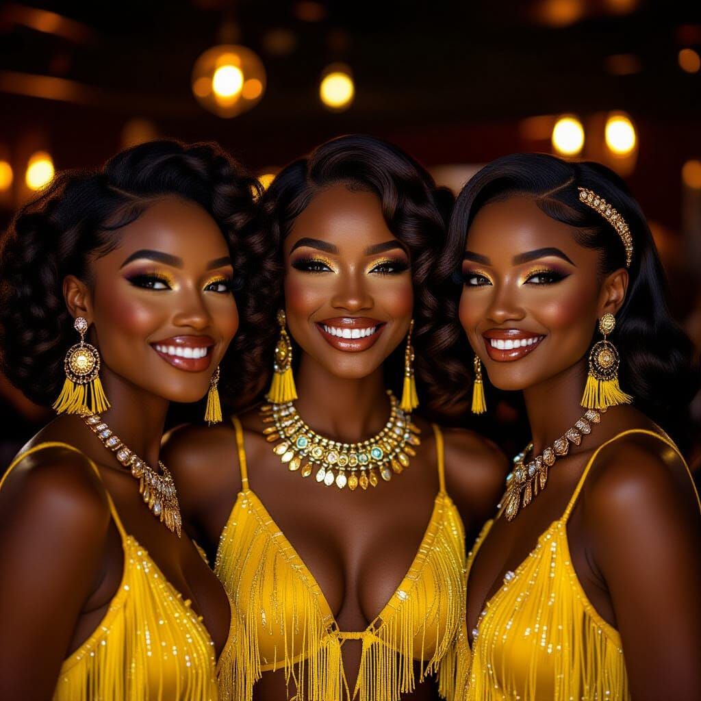 Smiling Women in 1920s Jazz Club, Professional Photo