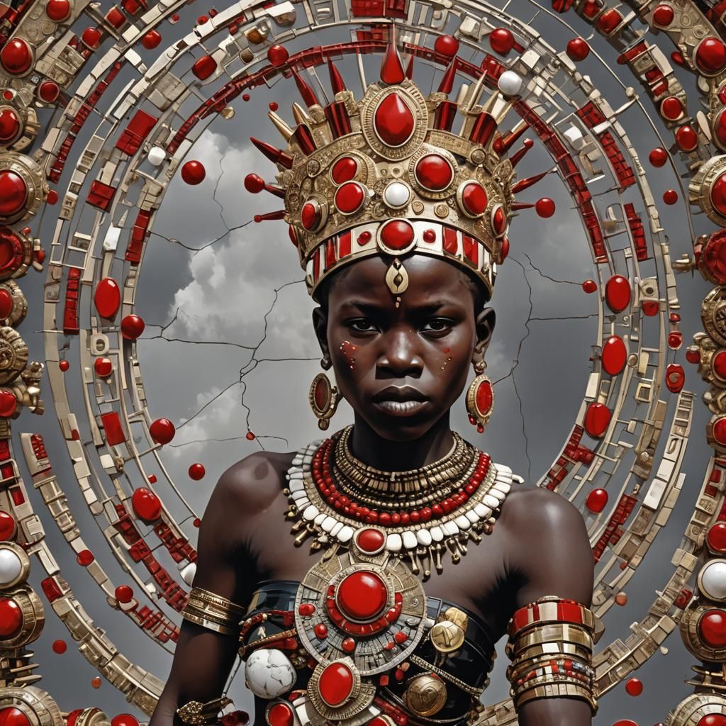 Majestic African Warrior Appeals to the Gods