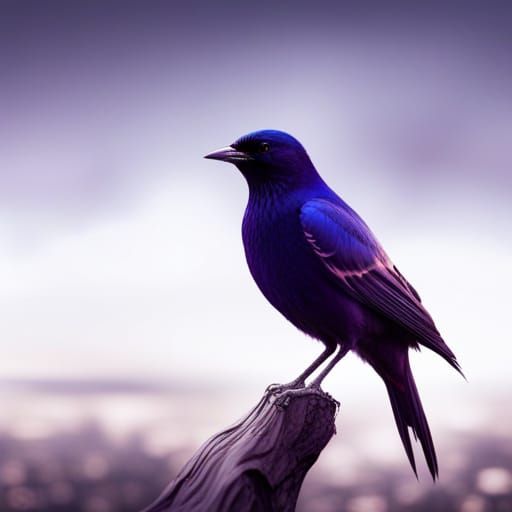 Violet-backed Starling Bird in Digital Matte Painting