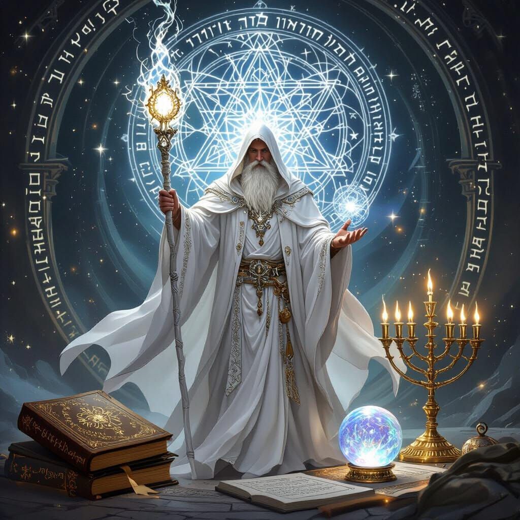 Wise White Wizard Teaching Kabbalah Secrets