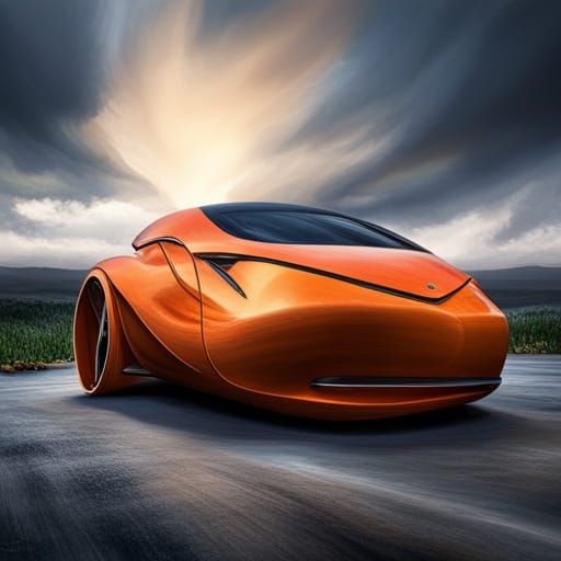 Surreal Horror: Pumpkin Car Transformation in Hyperrealism