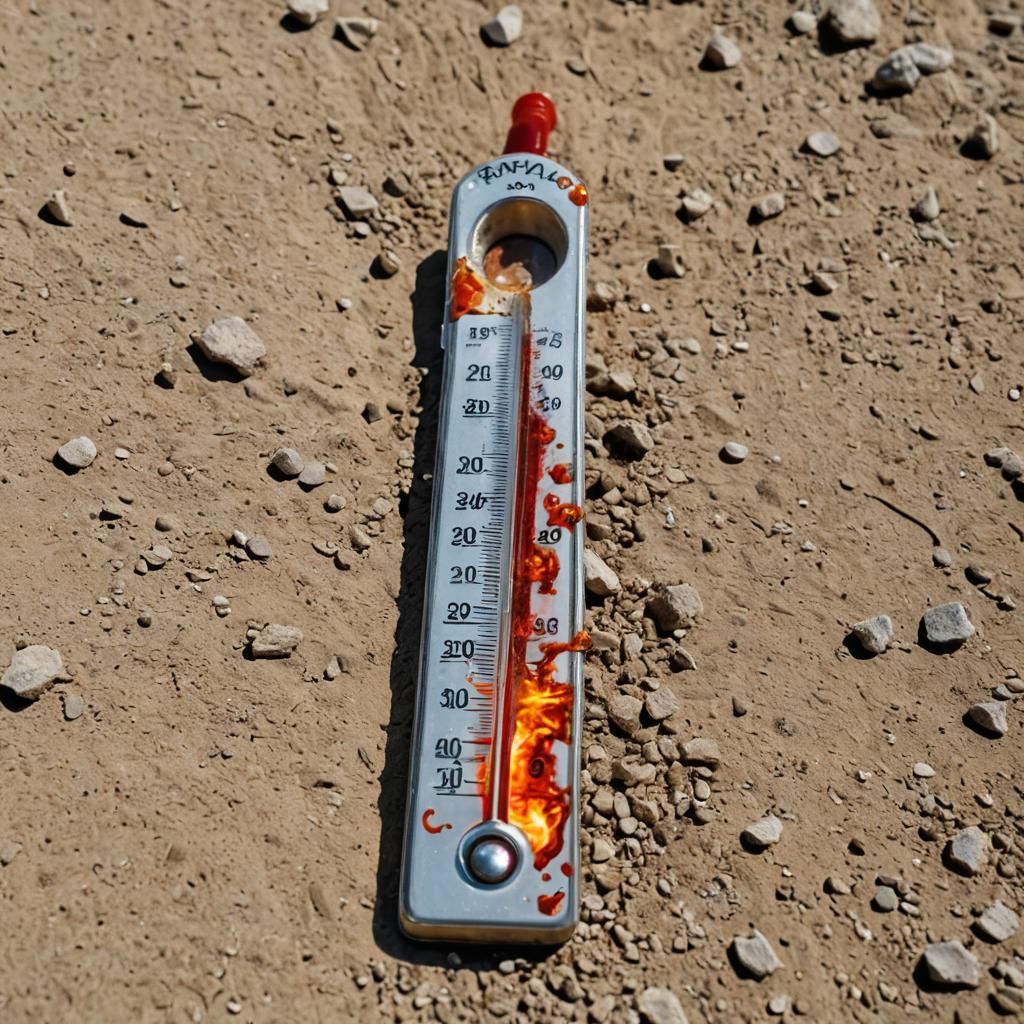 A thermometer exploding in extreme heat