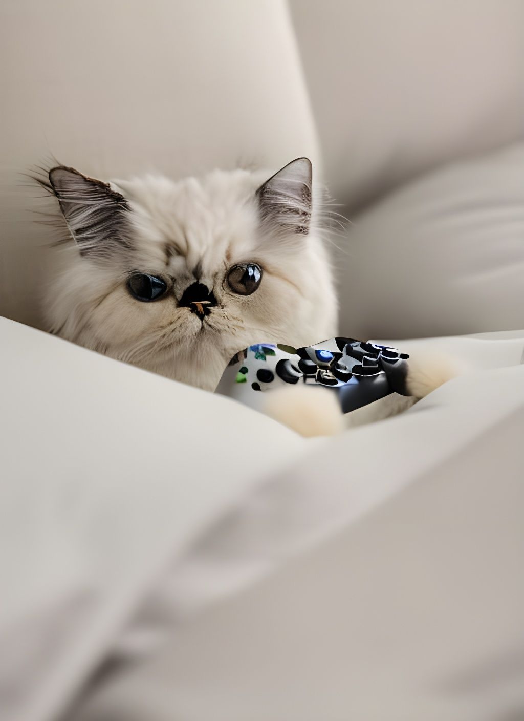 Persian Cat Gamer in Pop Art Style