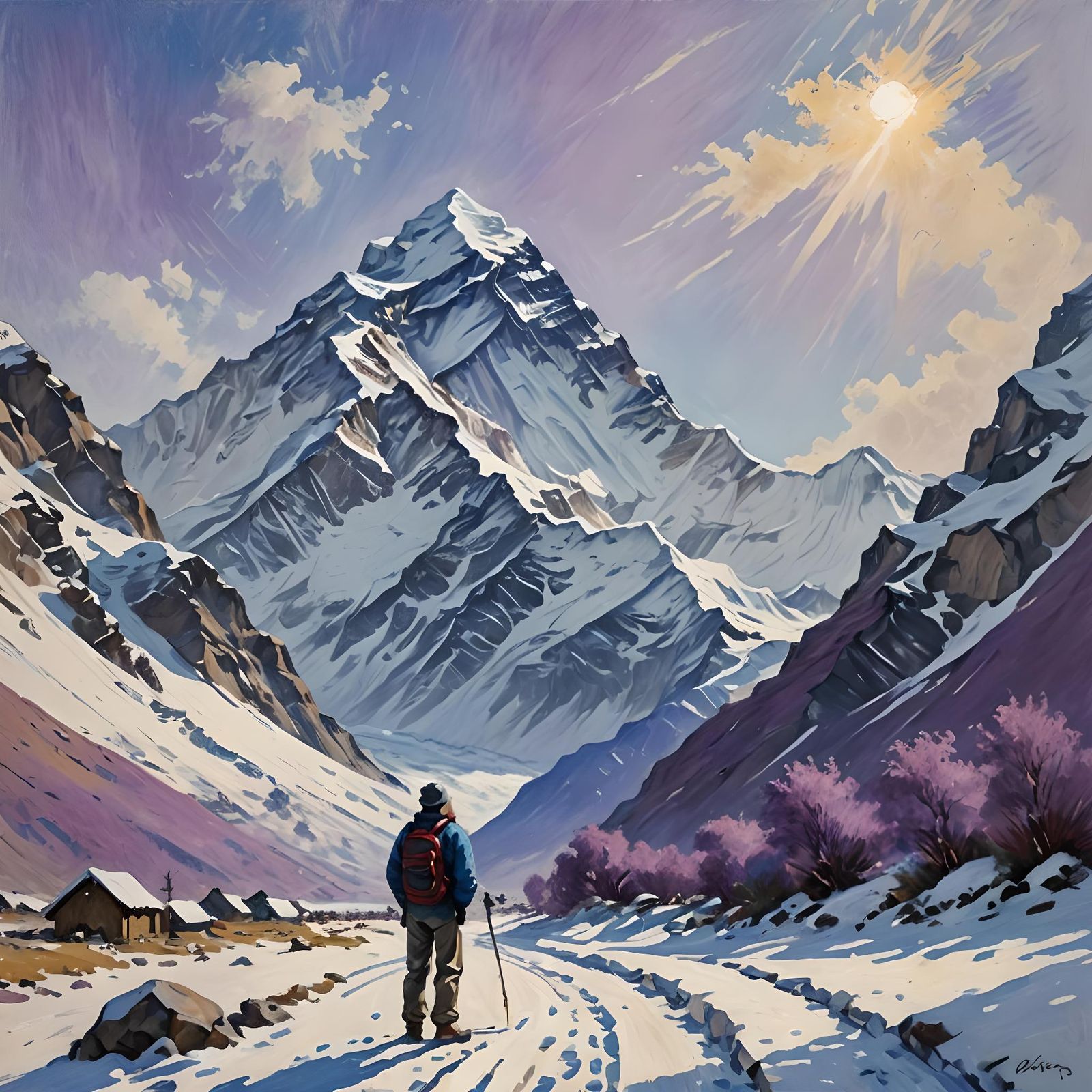 Lost in wonder, gazing at the majesty of Everest through the...