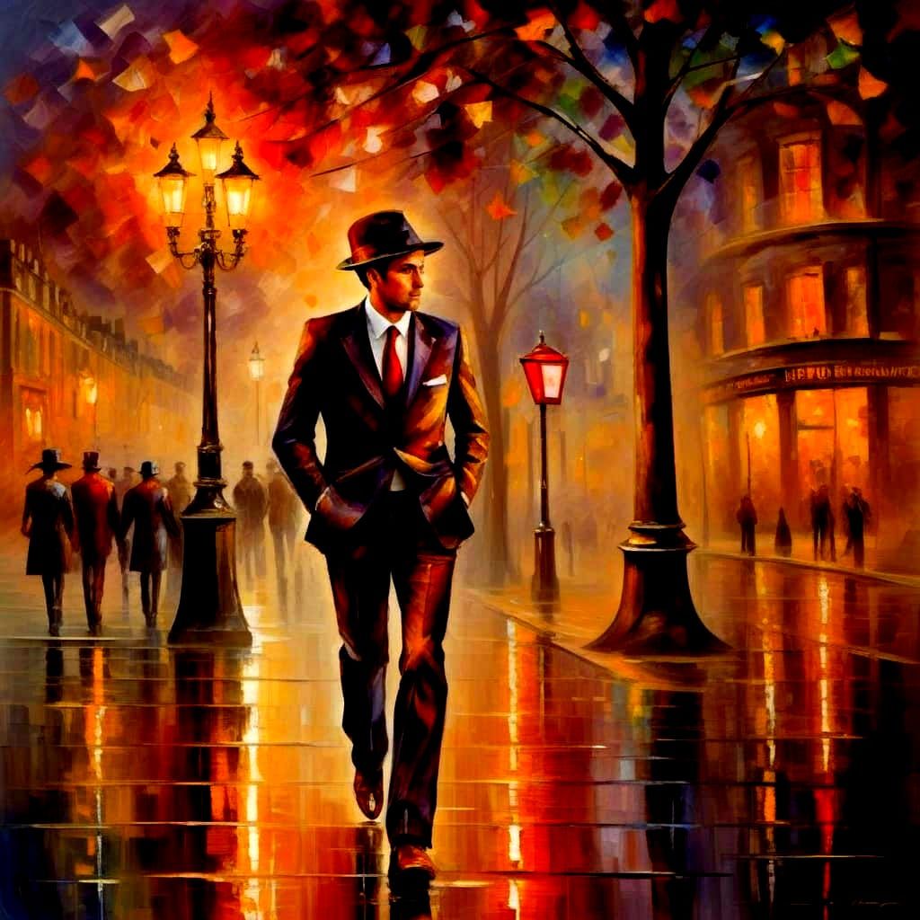 Leonid Afremov's London Stroll in Vibrant Oil Paints