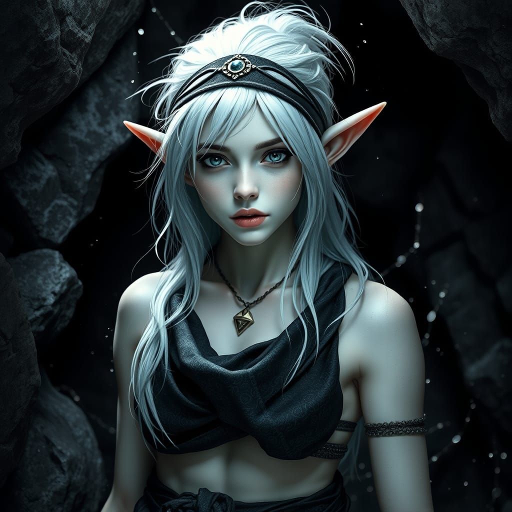 Pale Elf in Dark Cave, Voodoo and D&D Style