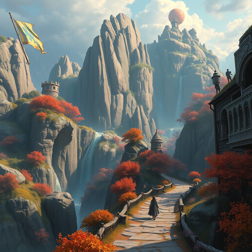 Mystical Fantasy Realm in Vibrant Unreal Engine 5 Style