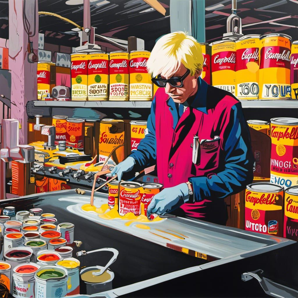 Warhol at Soup Factory in Graffiti Art Style