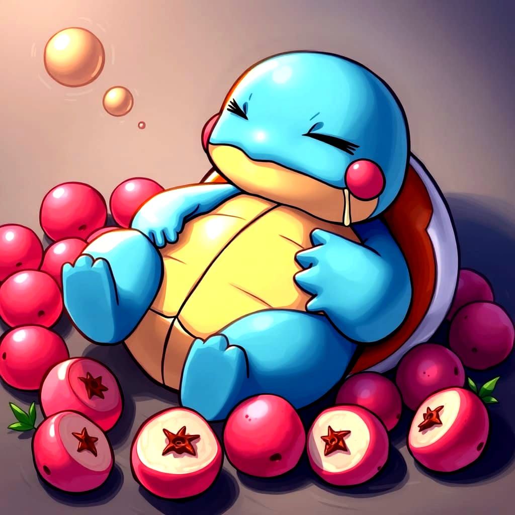Too many pecha berries - farting Squirtle 1