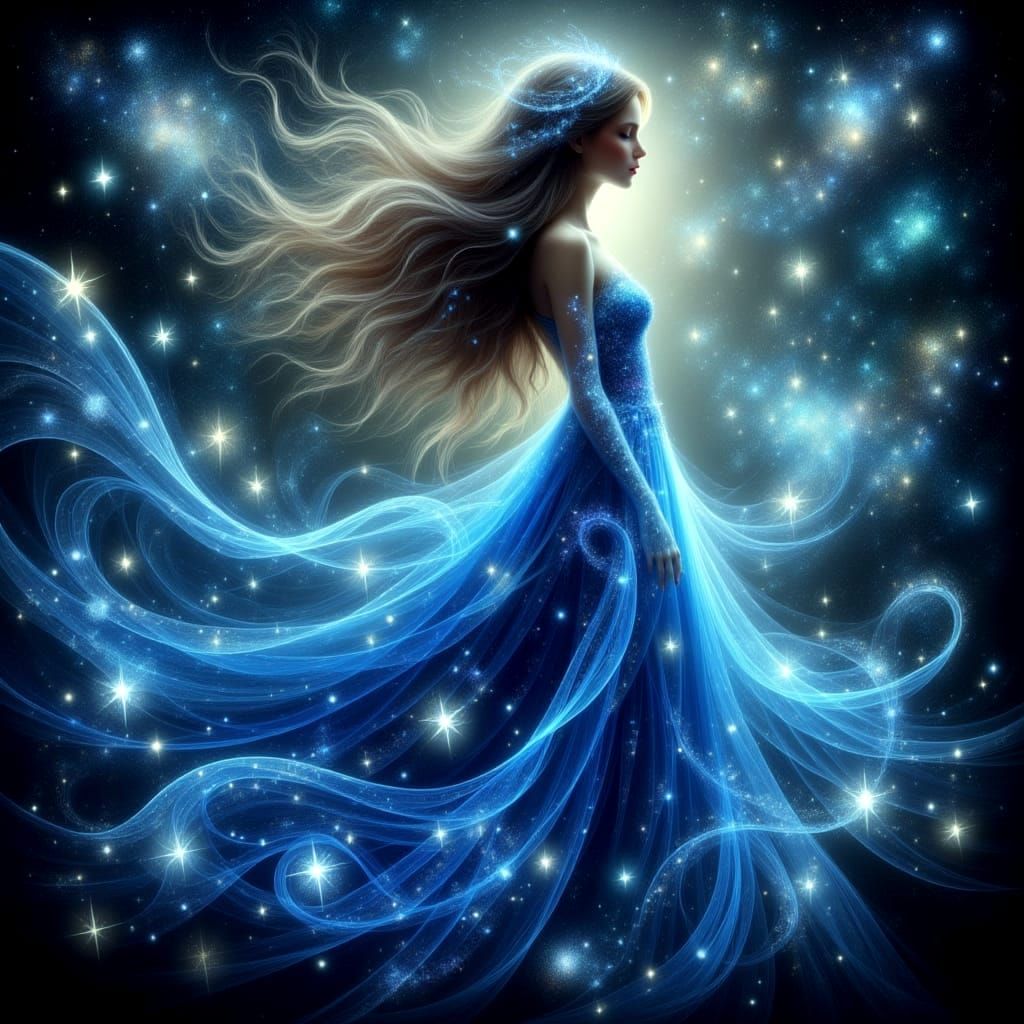 Ethereal Goddess Among the Stars