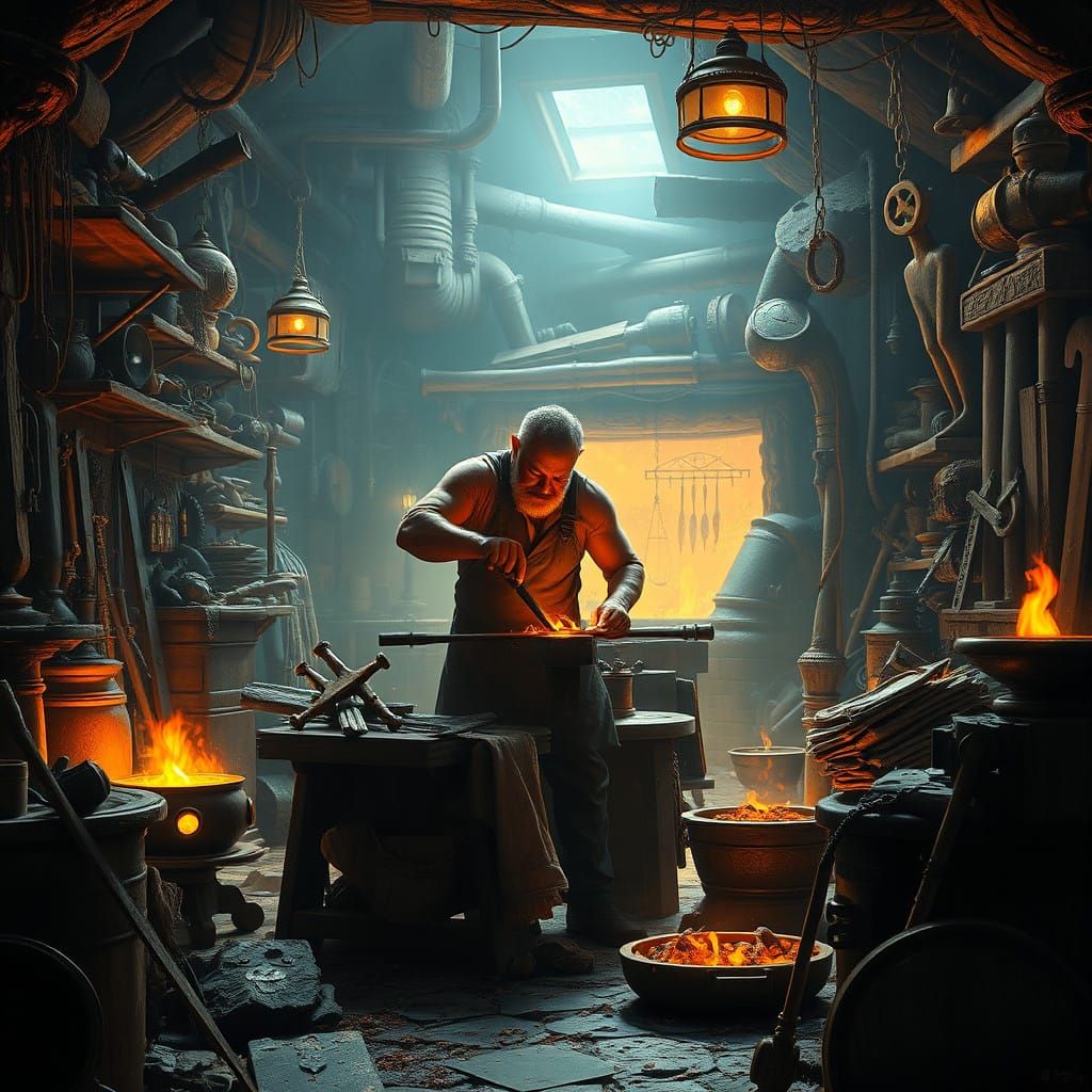 Forging Magic in a Fantastical Workshop