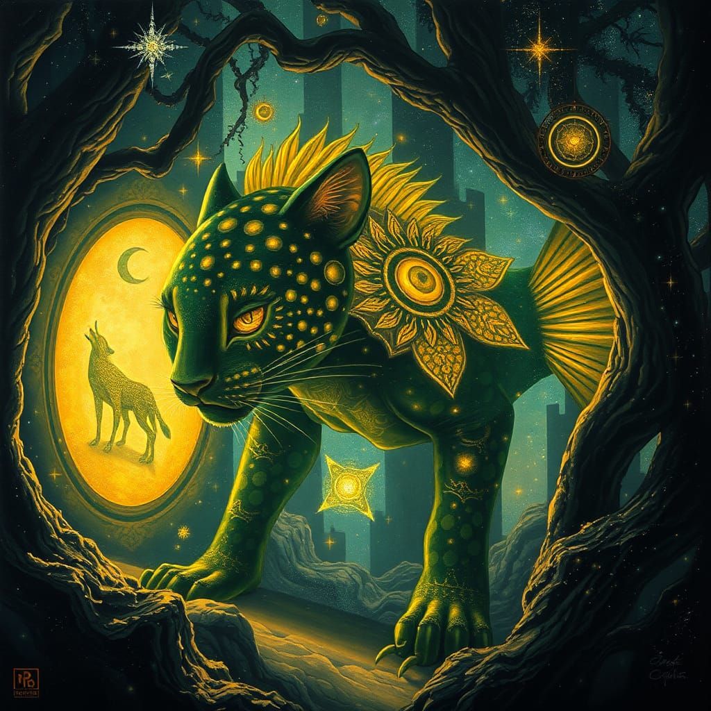 Surreal Star Grazer in Biomechanical Landscape