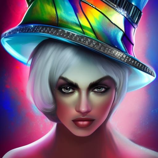 Diamond Crazy Hat in Hyperrealistic Splash Art
