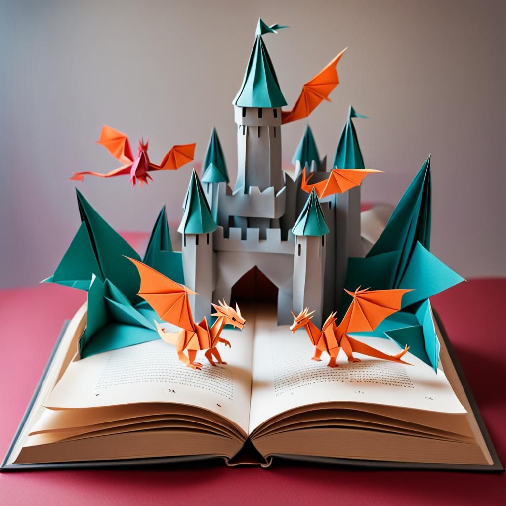 Origami Dragons Fly From Pop-Up Book