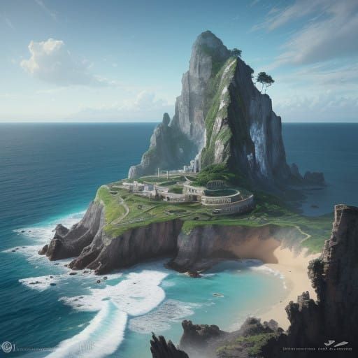 Hyper-Realistic Tropical Coastline Landscape in Clay Modelin...