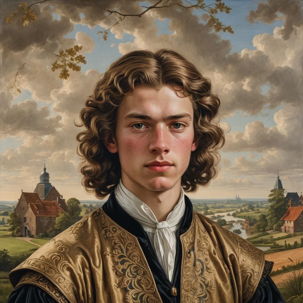 17th Century Portrait of Dutch Youth in Holland
