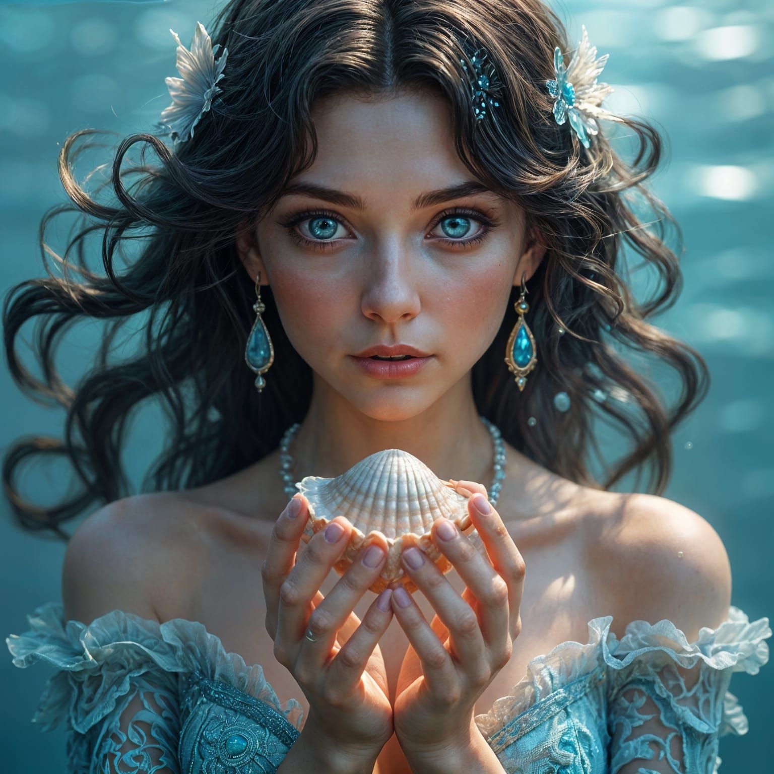 Water Nymph Portrait in Digital Art Style