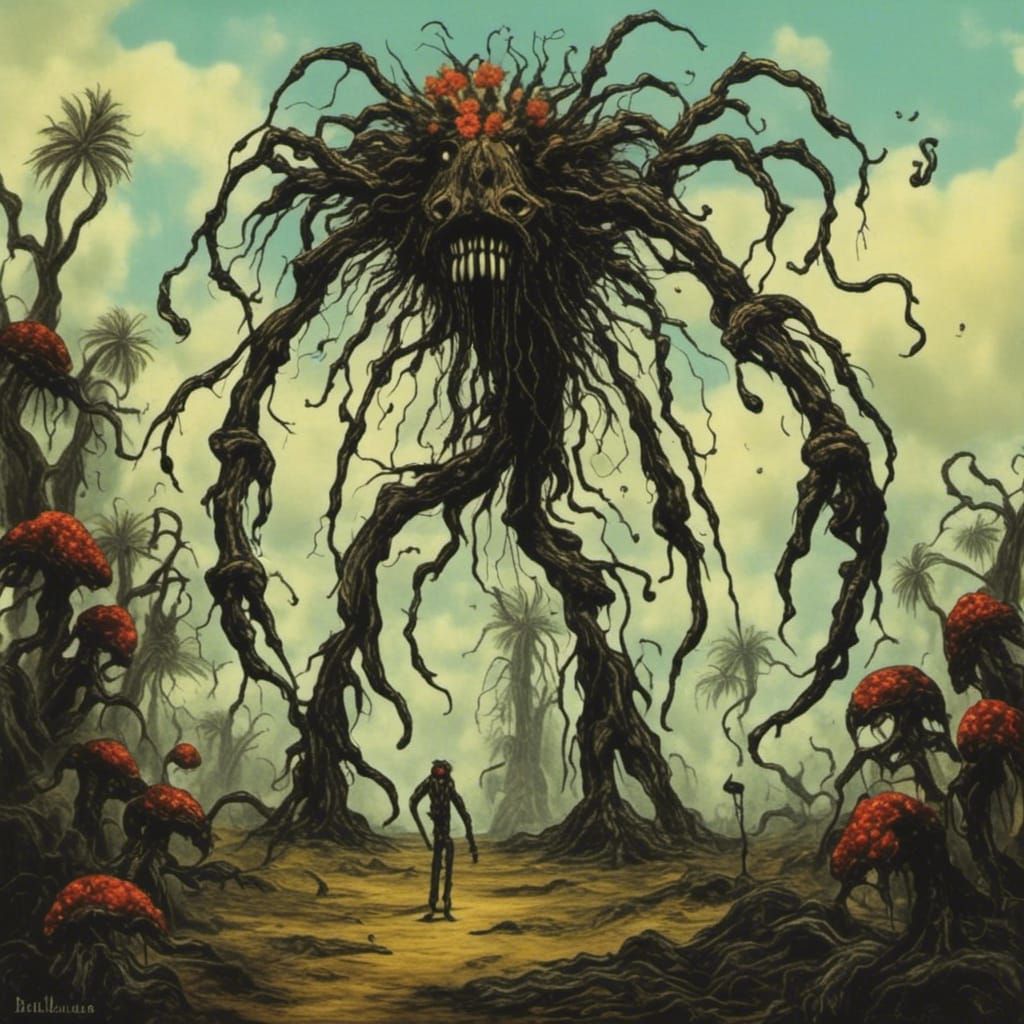 Palm Tree Monsters in Twisted Ink Style