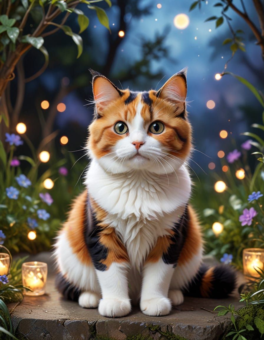 Worried calico cat