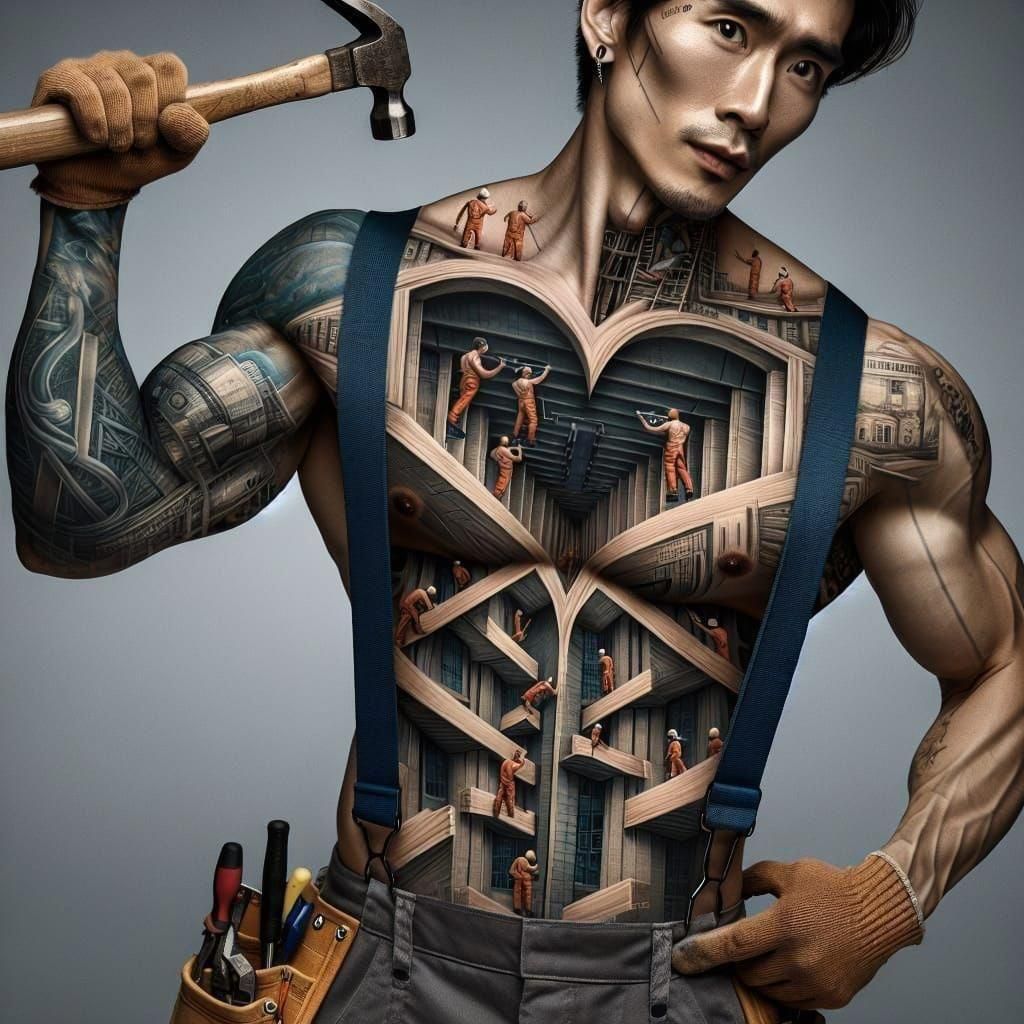 Navy, Black and Blue Metal Beam Rows