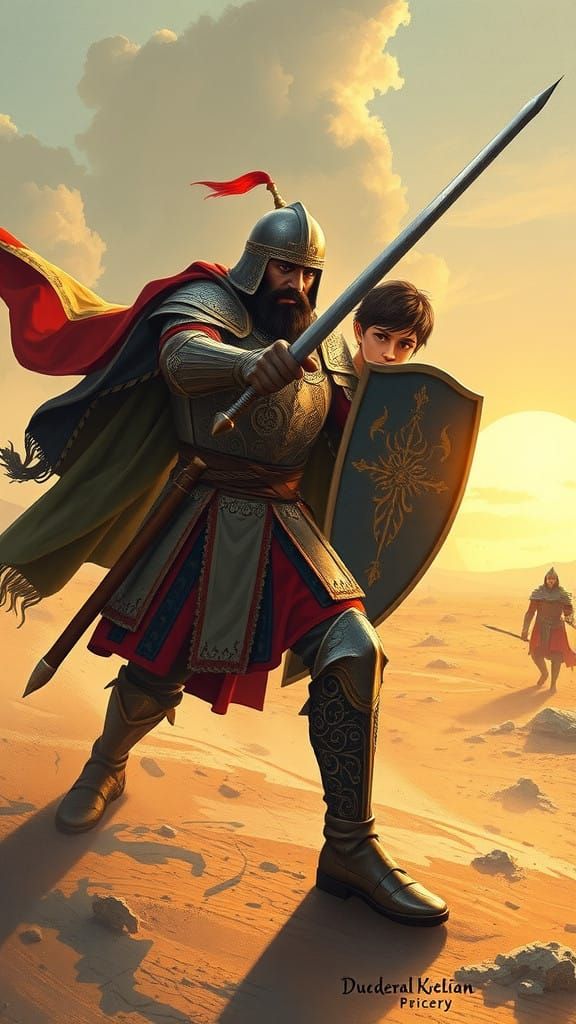 Persian Warriors Clash in Fierce Duel