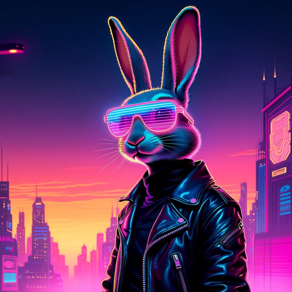 synthwave rabbit