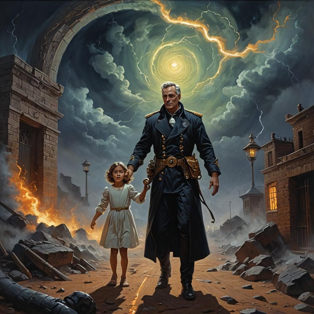 Surreal Cobra, Child, and Ghost in Astral Storm