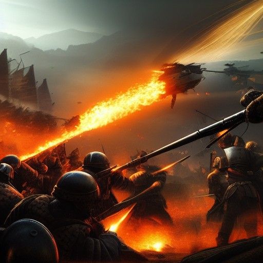 Epic 8K War Scene: Army Siege in Flames