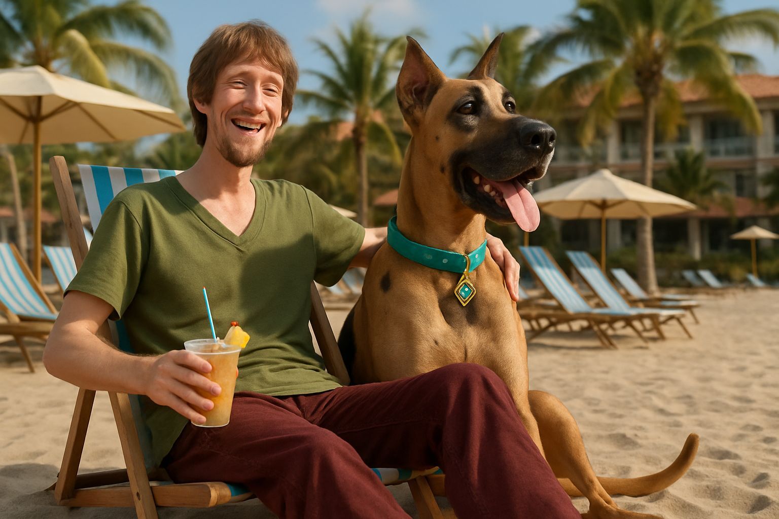 Scooby-Doo and Shaggy Relaxing at a Beach Resort