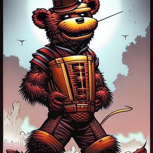 Freddy Fazbear in Comic Book Style