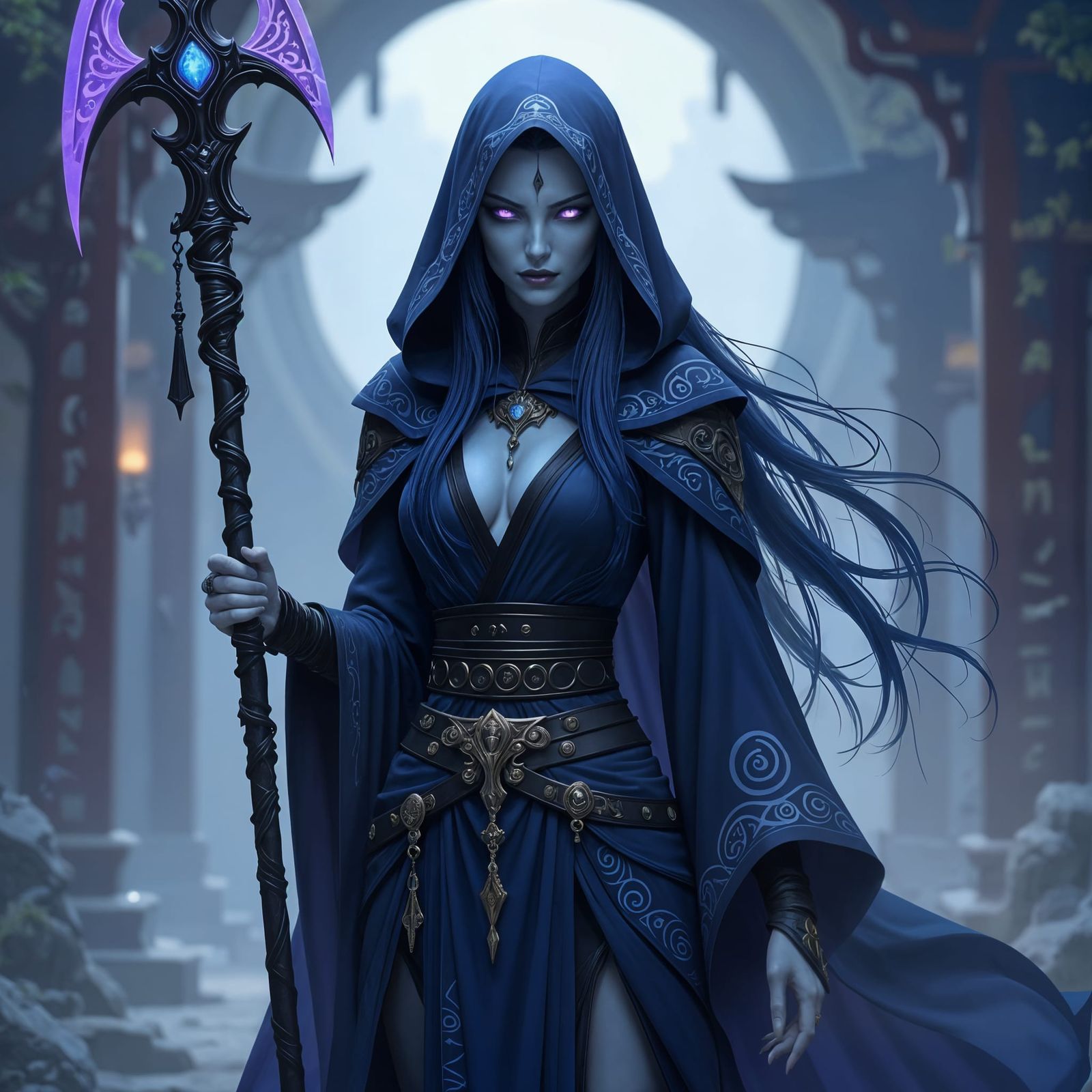 Alien Cleric with Halberd in Dark Magic Academy