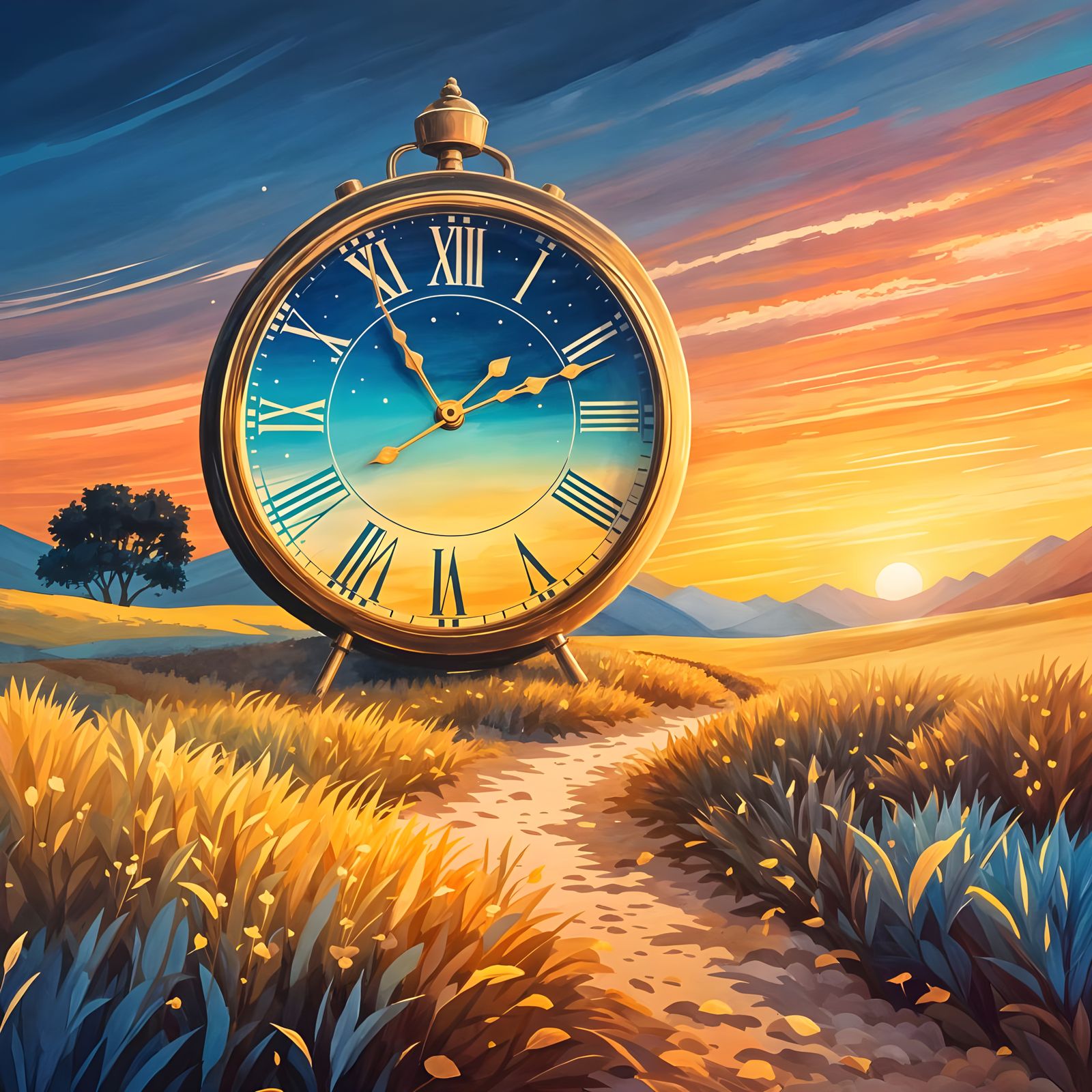 Detailed Gouache Painting: Lost Minute in Eternity