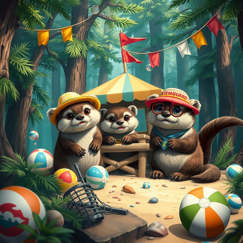 Furry Otters Build Whimsical Lifeguard Station in Enchanted ...