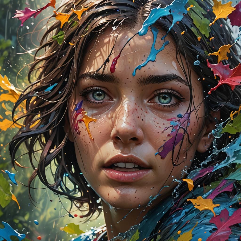 Hyperrealistic Nature Scene in Splash Art Style