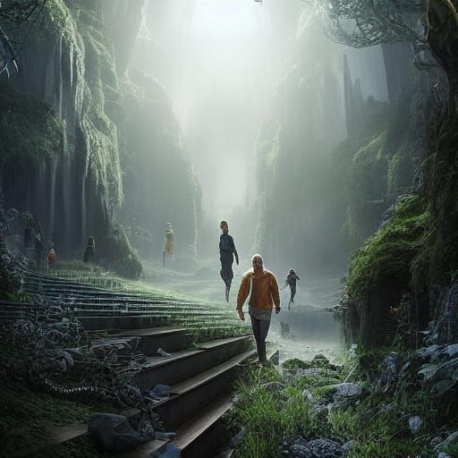 Epic Sunshine Walk: Dramatic Digital Matte Painting