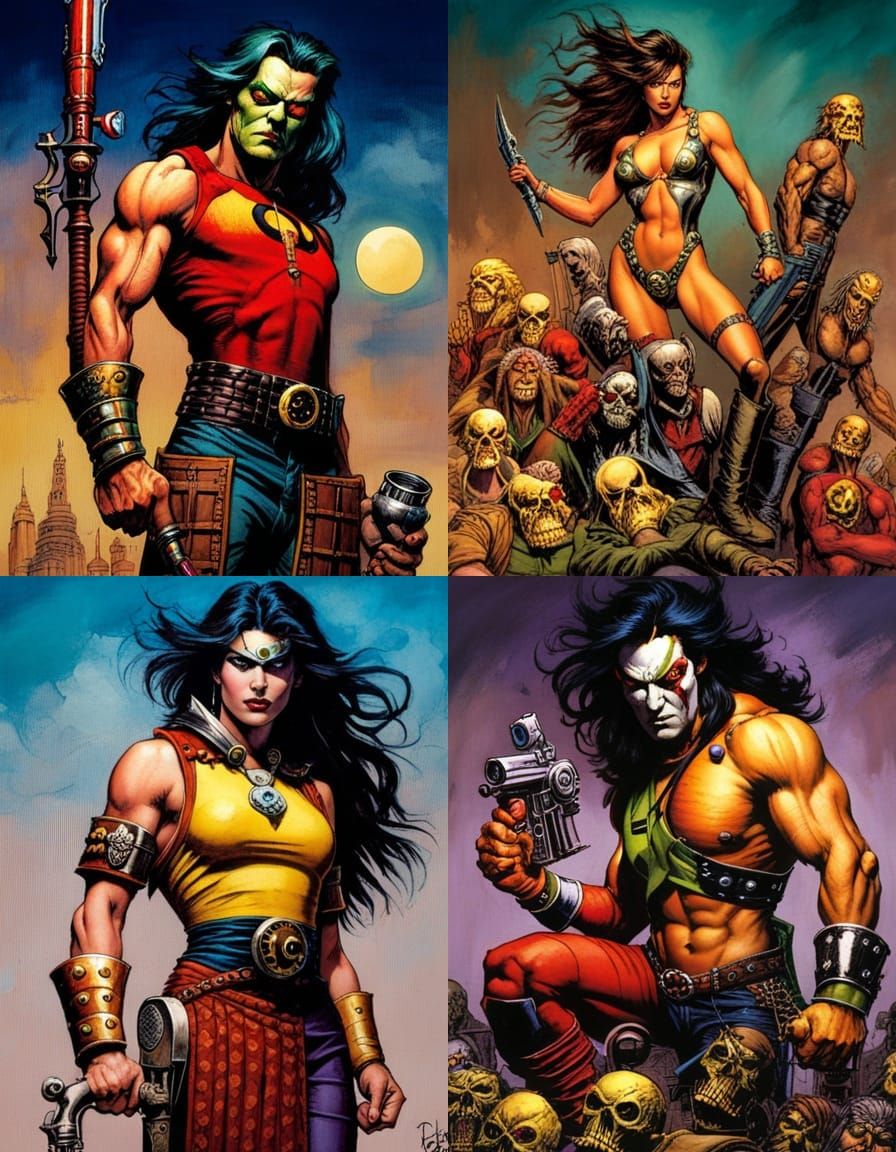 Brutal Warrior Illustration in Comic Book Style