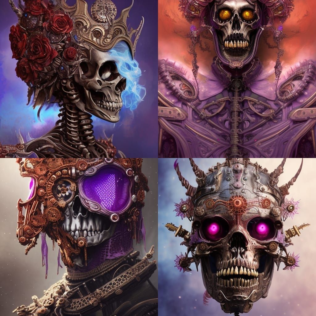 Steampunk Skeleton Portrait with Filigree Armour